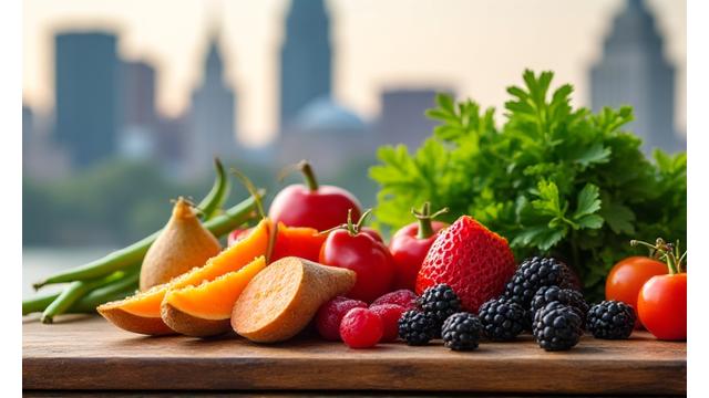 Cover image for Nashville Healthy Eating Guide featuring local produce