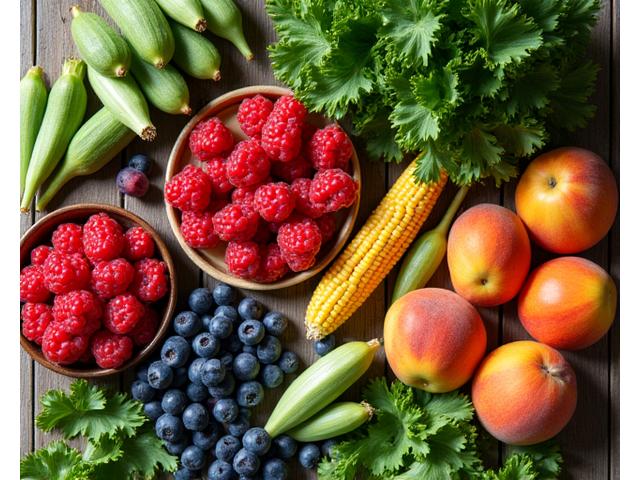 A vibrant image of fresh, locally sourced produce from a Nashville farmers market.