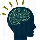 Stylized icon of an illuminated lightbulb within a brain silhouette, representing cognitive health and memory.