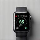 Wrist-mounted smart device displaying heart rate data